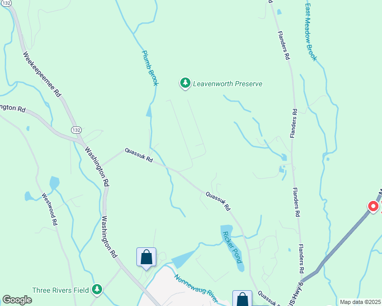 map of restaurants, bars, coffee shops, grocery stores, and more near 200 Quassuk Road in Woodbury