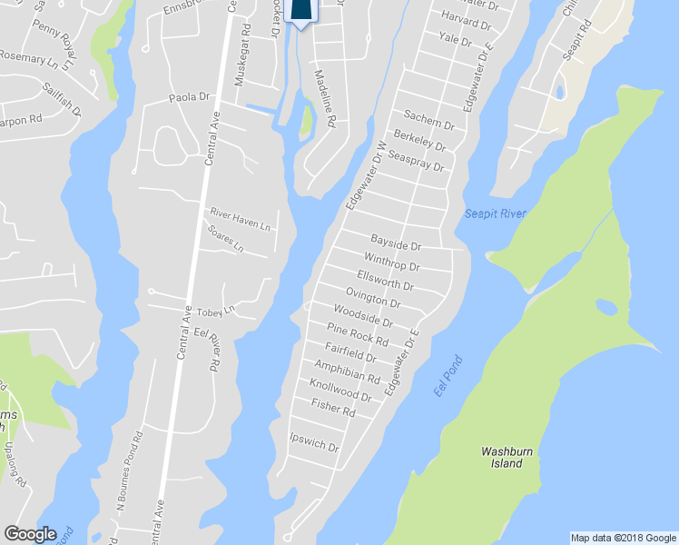 map of restaurants, bars, coffee shops, grocery stores, and more near 9 Ellsworth Drive in Falmouth