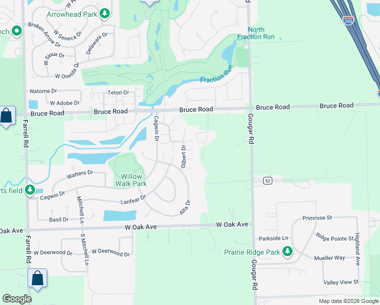 map of restaurants, bars, coffee shops, grocery stores, and more near 17656 Gilbert Drive in Lockport