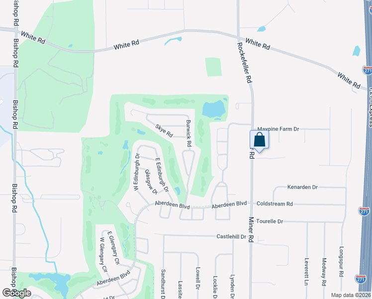 map of restaurants, bars, coffee shops, grocery stores, and more near 296 Burwick Road in Highland Heights