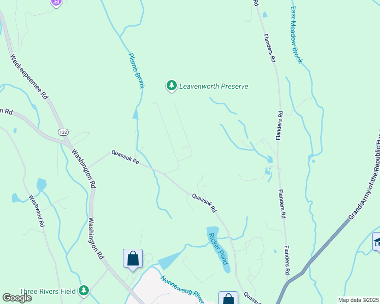 map of restaurants, bars, coffee shops, grocery stores, and more near 200 Quassuk Road in Woodbury