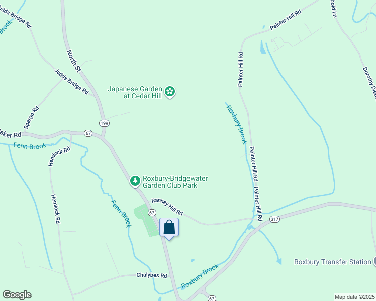 map of restaurants, bars, coffee shops, grocery stores, and more near 24 Ranney Hill Road in Roxbury
