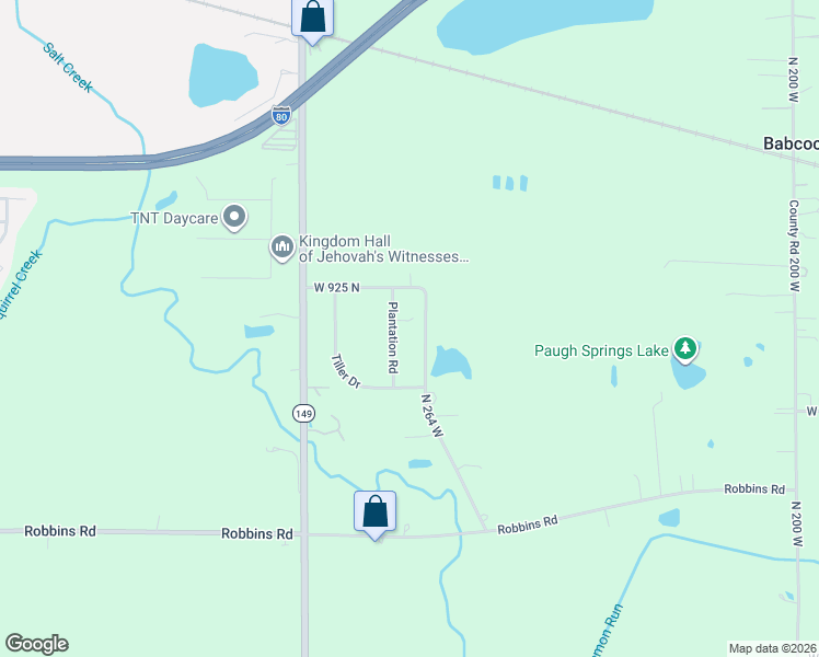 map of restaurants, bars, coffee shops, grocery stores, and more near 938-998 North 264 West in Valparaiso