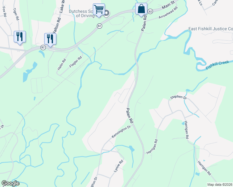 map of restaurants, bars, coffee shops, grocery stores, and more near 56 Dale Road in Hopewell Junction
