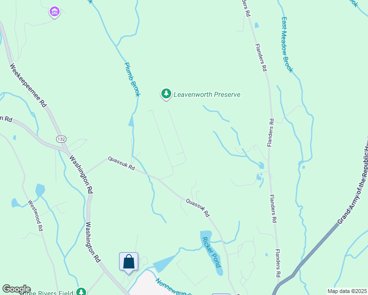 map of restaurants, bars, coffee shops, grocery stores, and more near 200 Quassuk Road in Woodbury