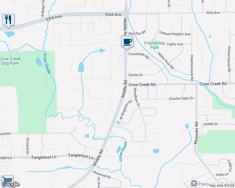 map of restaurants, bars, coffee shops, grocery stores, and more near 4550 Middle Road in Bettendorf