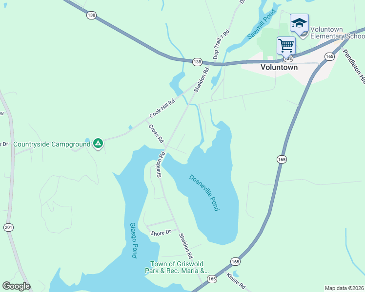 map of restaurants, bars, coffee shops, grocery stores, and more near 80 Sheldon Road in Griswold