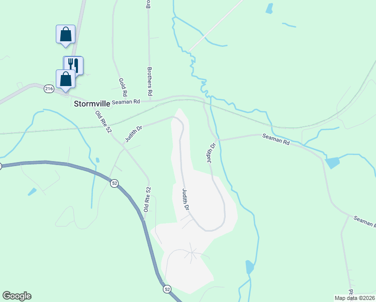 map of restaurants, bars, coffee shops, grocery stores, and more near 175 Judith Drive in Stormville