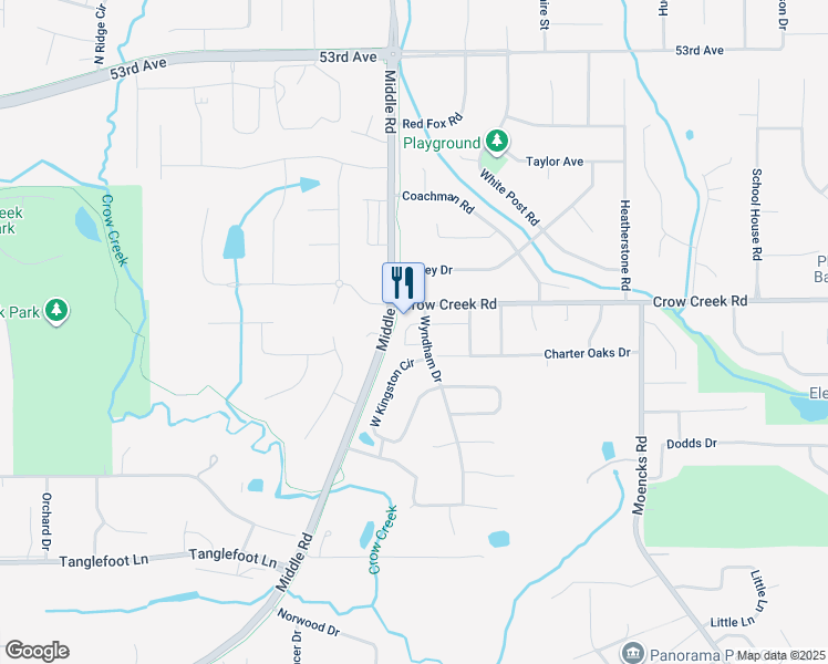 map of restaurants, bars, coffee shops, grocery stores, and more near 5006-5094 Crow Creek Road in Bettendorf