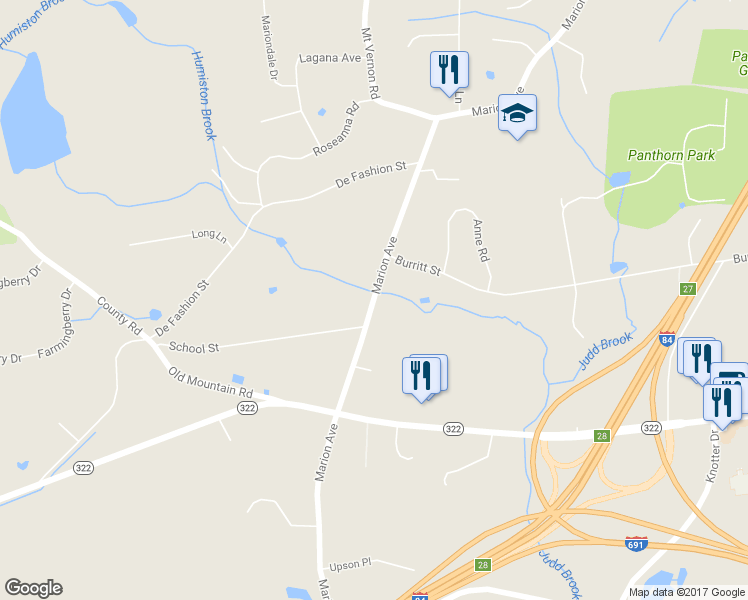 map of restaurants, bars, coffee shops, grocery stores, and more near 1089 Marion Ave in Southington