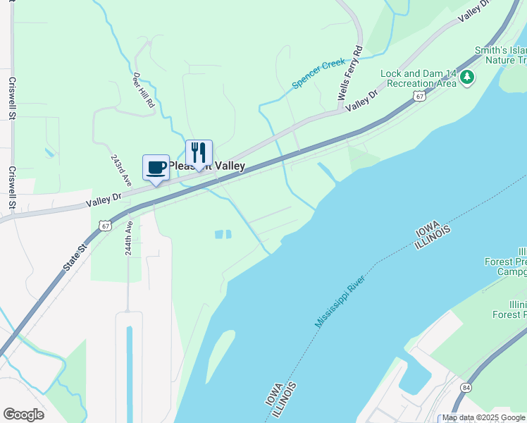 map of restaurants, bars, coffee shops, grocery stores, and more near 24778 179th Street Place in Bettendorf