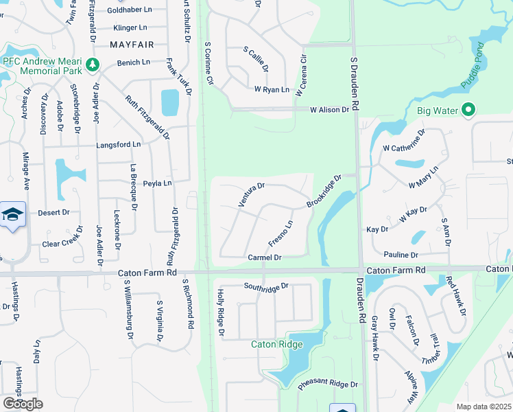 map of restaurants, bars, coffee shops, grocery stores, and more near 2509 Brookridge Drive in Plainfield
