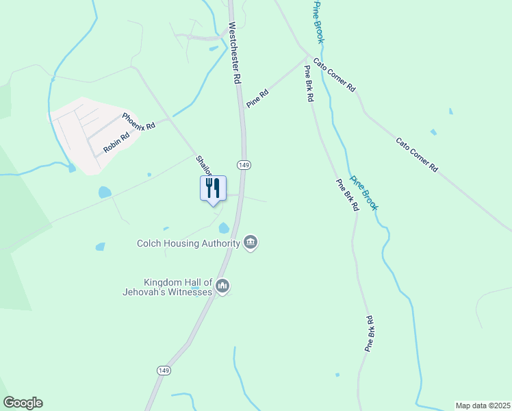 map of restaurants, bars, coffee shops, grocery stores, and more near 259 Westchester Road in Colchester