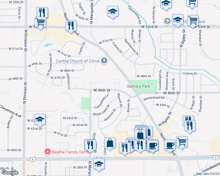 map of restaurants, bars, coffee shops, grocery stores, and more near 920 West 46th Street in Davenport