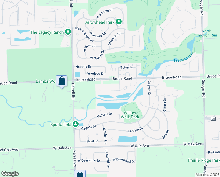 map of restaurants, bars, coffee shops, grocery stores, and more near 16550 Willow Walk Drive in Lockport