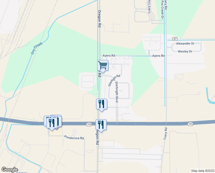 map of restaurants, bars, coffee shops, grocery stores, and more near 28797 Starlight Road in Perrysburg