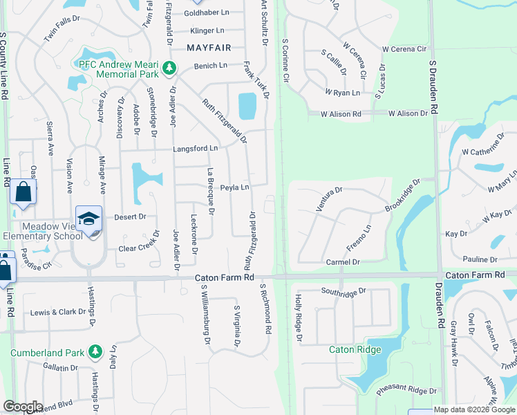map of restaurants, bars, coffee shops, grocery stores, and more near 2512 Ruth Fitzgerald Drive in Plainfield