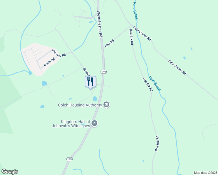 map of restaurants, bars, coffee shops, grocery stores, and more near 259 Westchester Road in Colchester