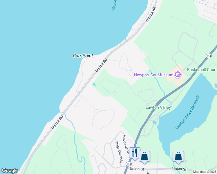 map of restaurants, bars, coffee shops, grocery stores, and more near 270 Rolling Hill Road in Portsmouth