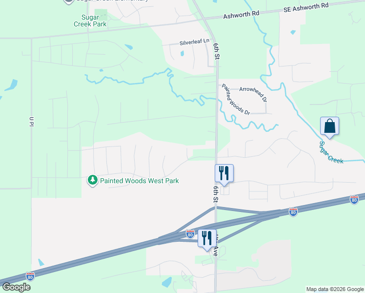 map of restaurants, bars, coffee shops, grocery stores, and more near 3810 Woodland Court in Waukee