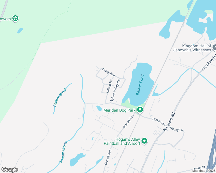 map of restaurants, bars, coffee shops, grocery stores, and more near 37 Woodycrest Road in Meriden