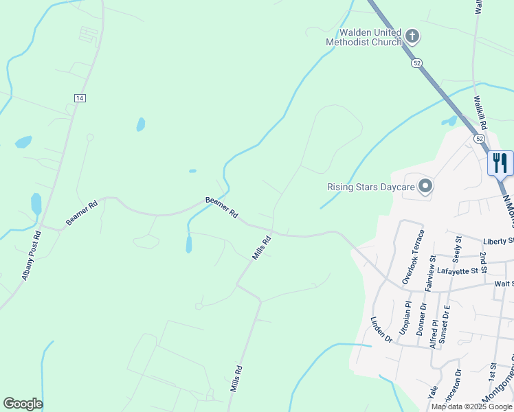map of restaurants, bars, coffee shops, grocery stores, and more near 11 Decker Drive in Walden