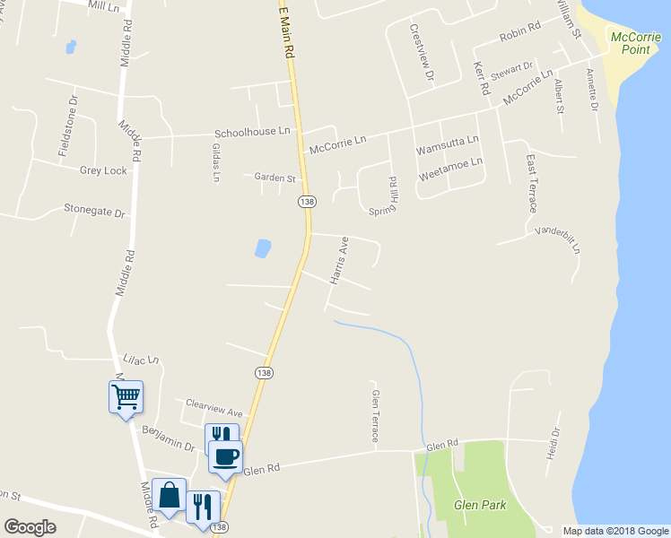 map of restaurants, bars, coffee shops, grocery stores, and more near 155 Harris Avenue in Portsmouth