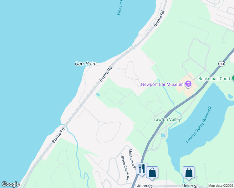 map of restaurants, bars, coffee shops, grocery stores, and more near 270 Rolling Hill Road in Portsmouth