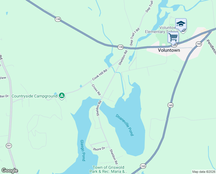 map of restaurants, bars, coffee shops, grocery stores, and more near 54 Sheldon Road in Griswold