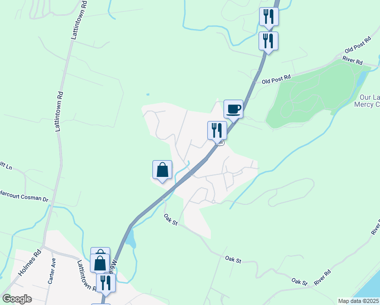 map of restaurants, bars, coffee shops, grocery stores, and more near 4 Morris Drive in Newburgh