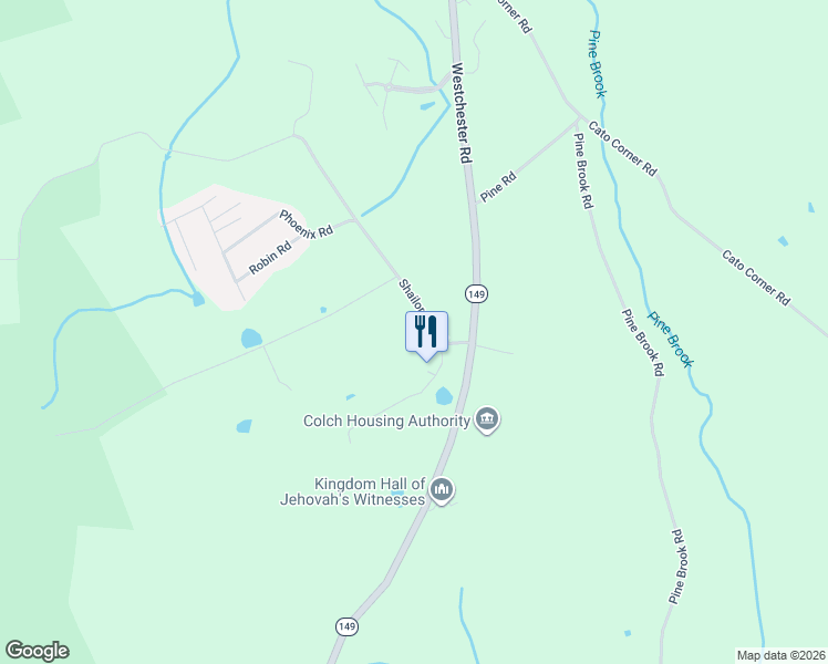 map of restaurants, bars, coffee shops, grocery stores, and more near 19 Shailor Hill Road in Colchester