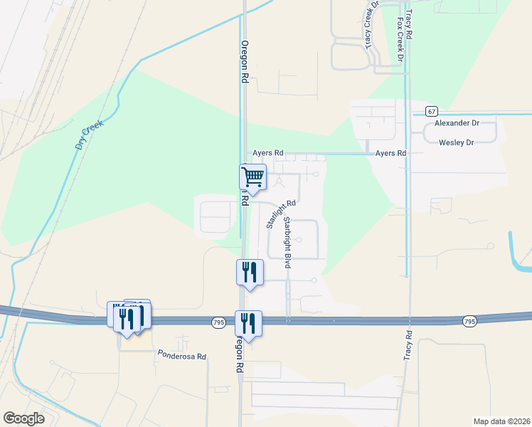 map of restaurants, bars, coffee shops, grocery stores, and more near 28797 Starlight Road in Perrysburg