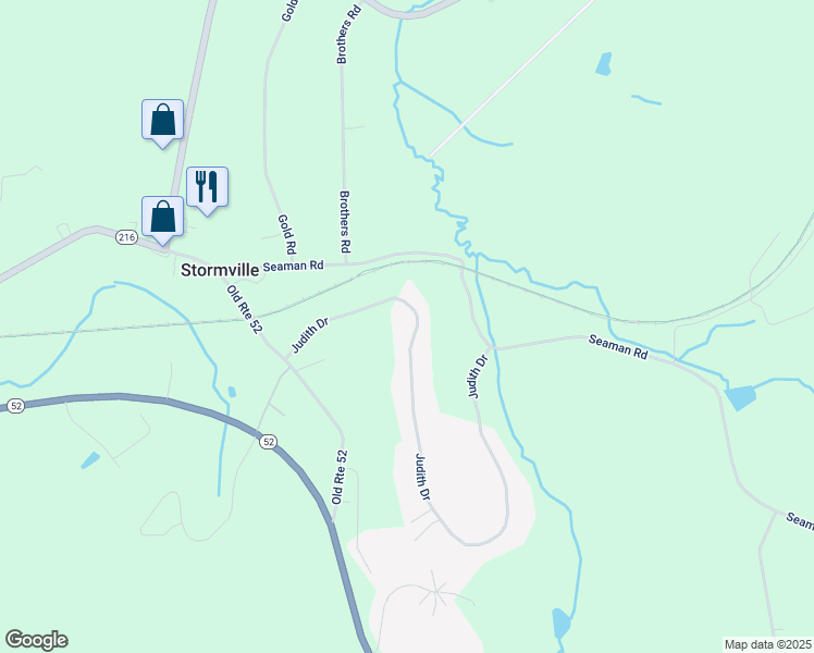 map of restaurants, bars, coffee shops, grocery stores, and more near 172 Judith Drive in Stormville
