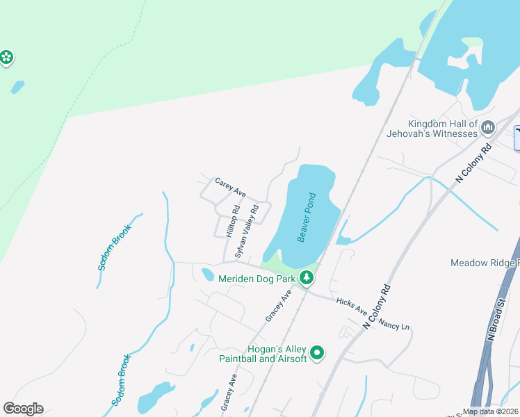 map of restaurants, bars, coffee shops, grocery stores, and more near 1 Beaver Lake Road in Meriden