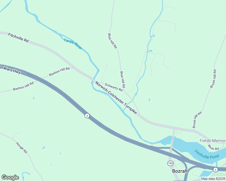 map of restaurants, bars, coffee shops, grocery stores, and more near 4 Blue Hill Road in Bozrah