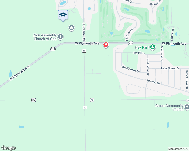 map of restaurants, bars, coffee shops, grocery stores, and more near Lighthouse Ln in Goshen