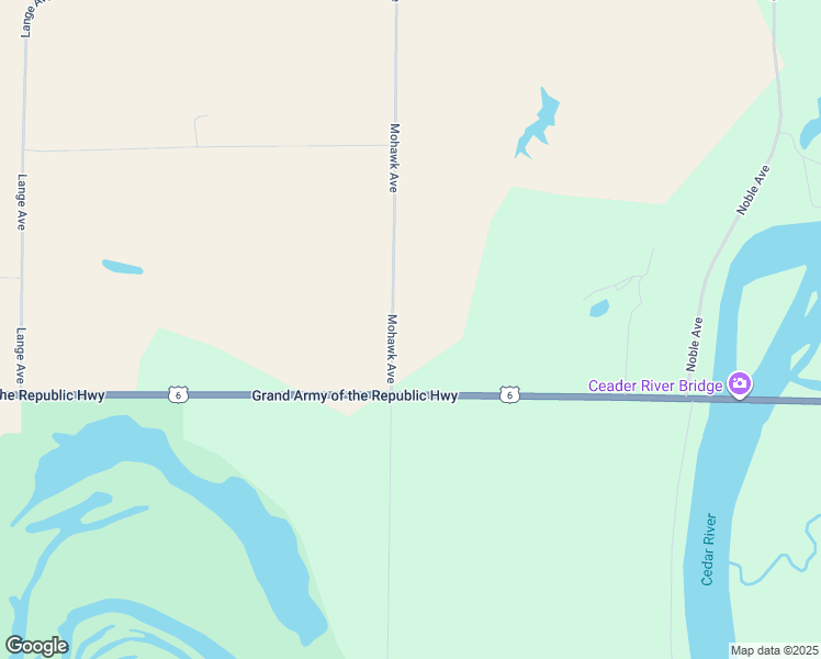 map of restaurants, bars, coffee shops, grocery stores, and more near 1185 Mohawk Avenue in Atalissa