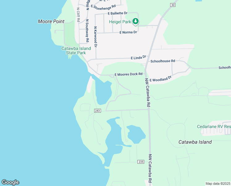 map of restaurants, bars, coffee shops, grocery stores, and more near 3132 North Marineview in Port Clinton