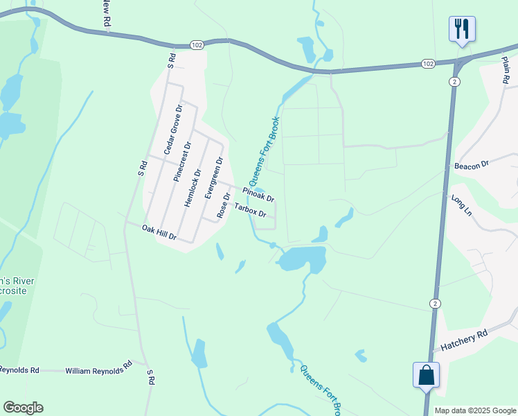 map of restaurants, bars, coffee shops, grocery stores, and more near 33 Pinoak Drive in Exeter