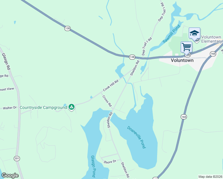 map of restaurants, bars, coffee shops, grocery stores, and more near 156 Cook Hill Road in Griswold