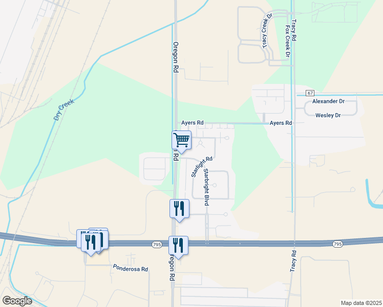 map of restaurants, bars, coffee shops, grocery stores, and more near 7410 Starbright Boulevard in Perrysburg