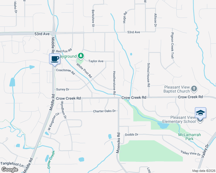 map of restaurants, bars, coffee shops, grocery stores, and more near 5490 White Post Road in Bettendorf