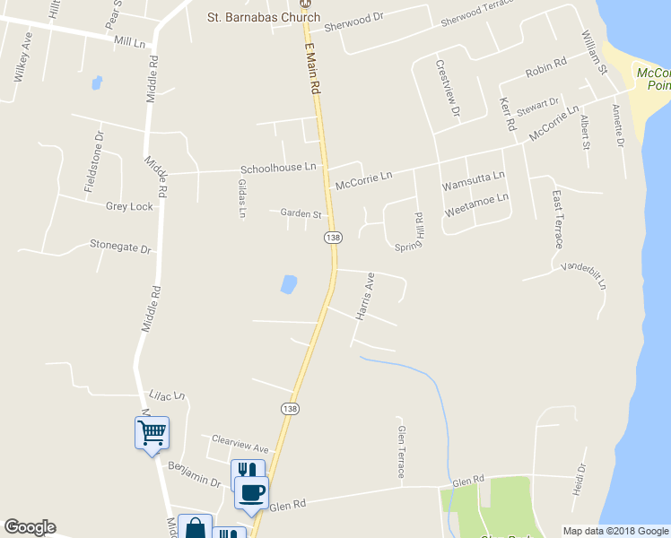 map of restaurants, bars, coffee shops, grocery stores, and more near 0 Vanderbilt Lane in Portsmouth