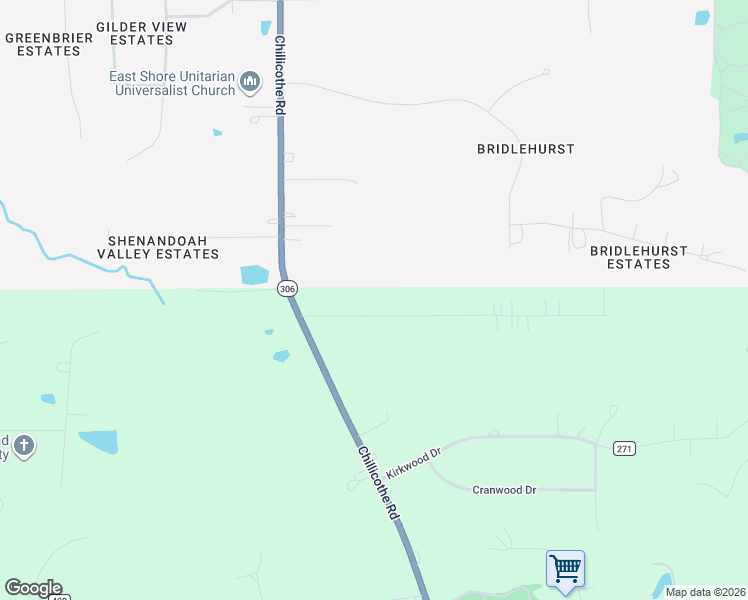 map of restaurants, bars, coffee shops, grocery stores, and more near 8296 Sharp Lane in Chesterland