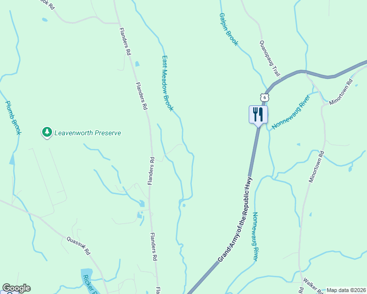 map of restaurants, bars, coffee shops, grocery stores, and more near 148 Flanders Road in Woodbury