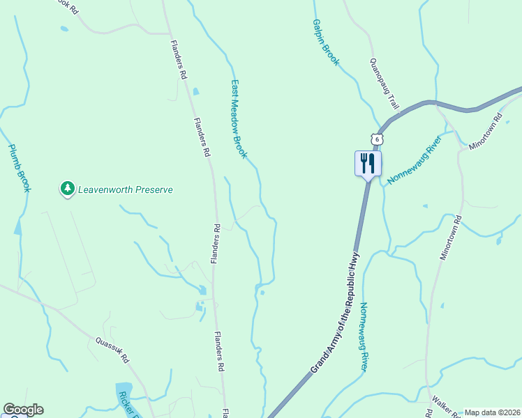 map of restaurants, bars, coffee shops, grocery stores, and more near 148 Flanders Road in Woodbury