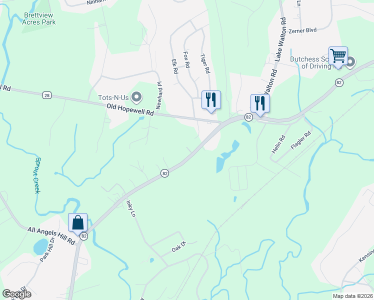 map of restaurants, bars, coffee shops, grocery stores, and more near 463 New York 82 in Hopewell Junction