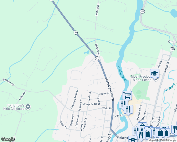 map of restaurants, bars, coffee shops, grocery stores, and more near 33 Pond Hill Lane in Walden