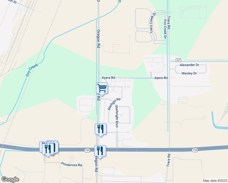 map of restaurants, bars, coffee shops, grocery stores, and more near 7338 Starlight Road in Perrysburg