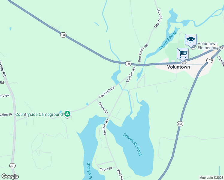 map of restaurants, bars, coffee shops, grocery stores, and more near 156 Cook Hill Road in Griswold